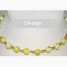 Vintage Yellow White Brown Glass Beaded Link Choker Vintage Yellow White Brown Glass Beaded Link Choker