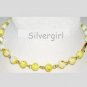Vintage Yellow White Brown Glass Beaded Link Choker