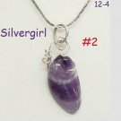 Amethyst Nugget Gemstone Necklace Electroplate Silver Chain #2