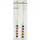 Multi Colored Crystal GP Chain Long Dangling Earring Multi Colored Crystal GP Chain Long Dangling Earring