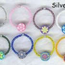 Set of 8 Colorful Hand Created Flower Drink Charms