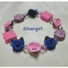 Boutique Polymer Clay Roses Bracelet