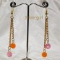 3" Silver or Gold Plate Fibre Optic and Chain Earrings