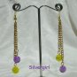 3" Silver or Gold Plate Fibre Optic and Chain Earrings
