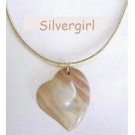 Large Stone-Glass Heart Necklace Leather Cord