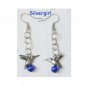 Hummingbird Pearch Cat's Eye Silver Plate Earrings PICK YOUR COLOR