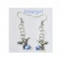 Hummingbird Pearch Cat's Eye Silver Plate Earrings PICK YOUR COLOR