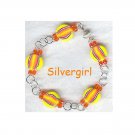 Sun Orange Yellow Pink Black Polymer Clay Bracelet