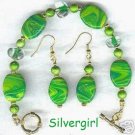 Lemon Lime Fizz Polymer Clay Bracelet Earrings