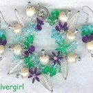 Pearls and Flowers Loaded Charm Bracelet & Earrings