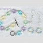 Beaded Flower Pastel Imitation Pearl Bracelet Earring