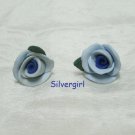 2 Tone Blue Polymer Clay Flower Earrings 2 Tone Blue Polymer Clay Flower Earrings