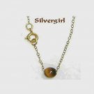 Fine Link Gold Plated Chain Necklace Tiger Eye Ball