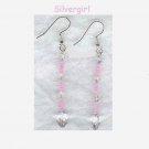 Clear Crystal Pearl Seed Bead Stick Earrings