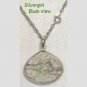 Gray Pink Jasper Gemstone Necklace Rhodium Rope Chain