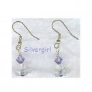 Clear Flower Purple Crystal Dangle Earrings Clear Flower Purple Crystal Dangle Earrings