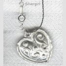 Silver Pewter Solid Heart Charm Necklace Silver Pewter Solid Heart Charm Necklace