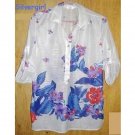 White Color With Flowers Polyester Ladies Blouse White Color With Flowers Polyester Ladies Blouse
