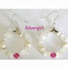 Round Hoop Earrings Fibre Optic Crystal Magnetic Pearl