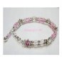 Swarovski Beaded Cuff Bracelets Glass Crystal Pink Blue Green Topaz/Amber