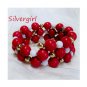 Red White Coral Gemstone Wrap Bracelet Memory Wire