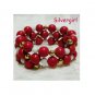 Red White Coral Gemstone Wrap Bracelet Memory Wire
