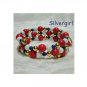 Red White Blue Gemstone Wrap Bracelet Memory Wire