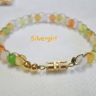 Wire Weaved Opague Pastel Glass Bead Bracelet