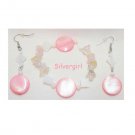Coral Seashell Quartz Gemstone Bracelet Earring Set
