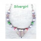 Spring Butterfly Gemstone Sterling Silver Necklace