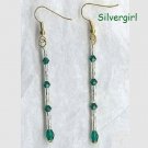 Emerald Green Glass Stick Earrings Emerald Green Glass Stick Earrings