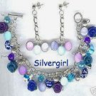 Blue Lagoon Floral Shell Loaded Charm Bracelet