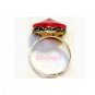 Fun Fashion Pink Crystal Chain Bead Ring Copper