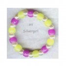 Glow Purple Yellow Imitation Pearl Boutique Bead Bracelet