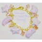 Childs Moon and Stars Charm Gold Plate Bracelet Lobster Clasp