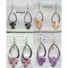 Pretty Colored Dyed Cross Shell Earrings Choose you fav color!