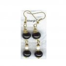 Black and White Lampwork Dangle Earrings