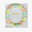 Glow Green Yellow Orange Imitation Pearl Bead Bracelet Childs