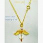 Crystal Angel Gold Plate Necklace Earring Set