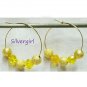 Sparkling Crystal Gold Plate Hoop Earrings You Choose Color