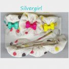 1 Pair Hand Made Polka Dot and Tiny Plastic Hair Clips