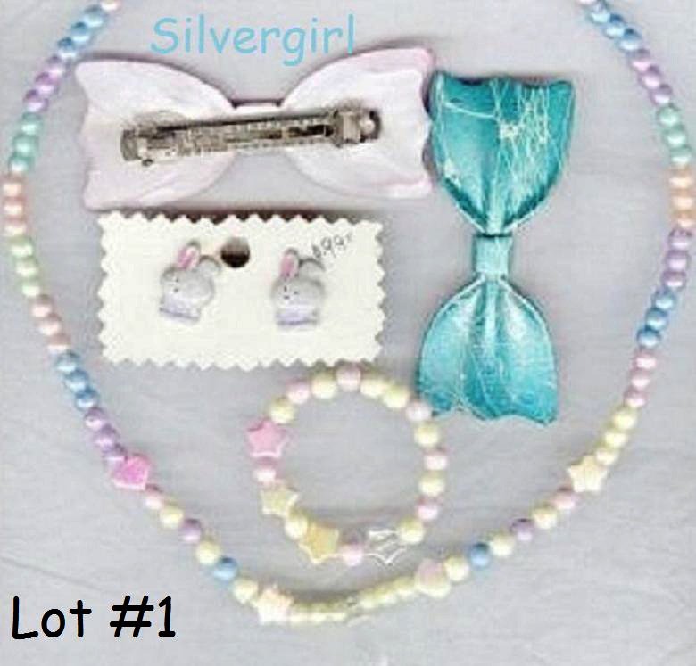 Little Girl's Jewelry Mix Necklace Earring Hair  LOT #1