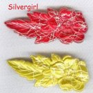 Bright Gold and Red Vintage Hair Clips