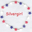 Red White Blue Star Bead Boutique Beaded Necklace Red White Blue Star Bead Boutique Beaded Necklace