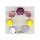 Easter Colors Vintage Button Charm Bracelet