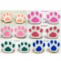 Forest Green White Pet Paw Polymer Clay Stud Earrings 15mm/5/8"