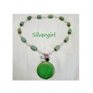 Green Turquoise Dyed Howlite Fresh Water SP Necklace Green Turquoise Dyed Howlite Fresh Water SP Necklace
