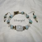 Blue Crackled Quartz Blue Jade Bracelet Earring Set
