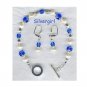 Pearly Sapphire Blue Bracelet Earring Set