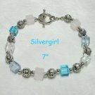 Lilac Blue Pink Cube Crystal Bracelet